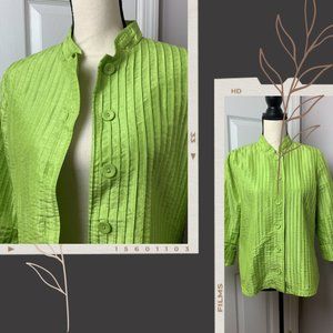 Chico’s Lime Green Pleated Jacket